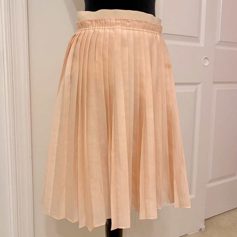 Armani Exchange Knife-Pleat Skirt - Size 0 - Pale Pink / Peach Fuzz